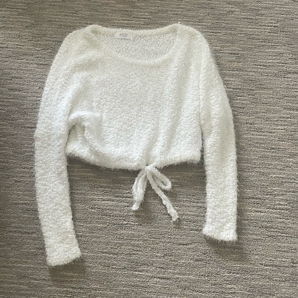 MOD white fluffy sweater
